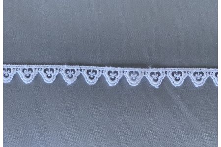 1/2" Dainty Scalloped White Polyester Venise Lace (Made in England)